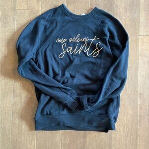 New Orleans Saints Black Sweatshirt with Gold Script